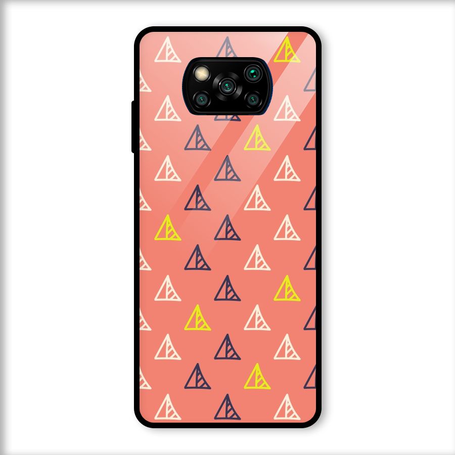 Triangular Boho Pattern Glass Back Case for Poco X3