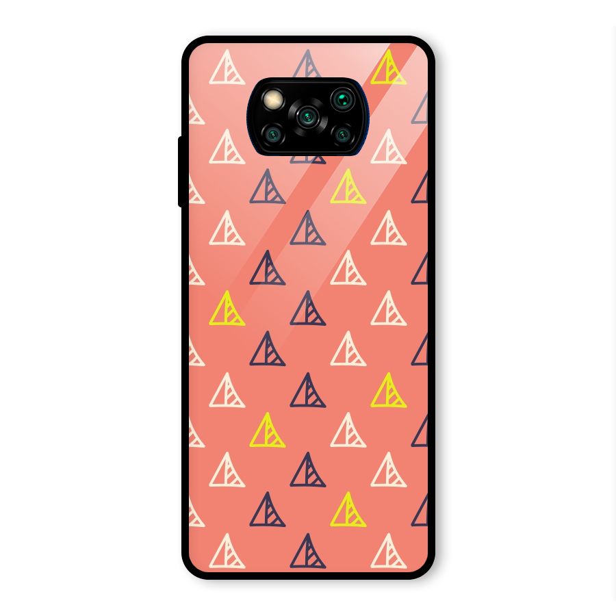 Triangular Boho Pattern Glass Back Case for Poco X3 Pro