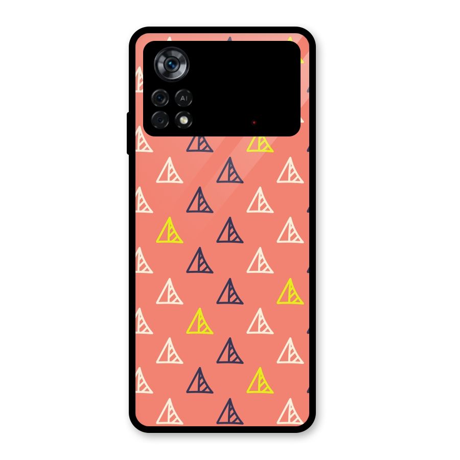 Triangular Boho Pattern Glass Back Case for Poco X4 Pro 5G