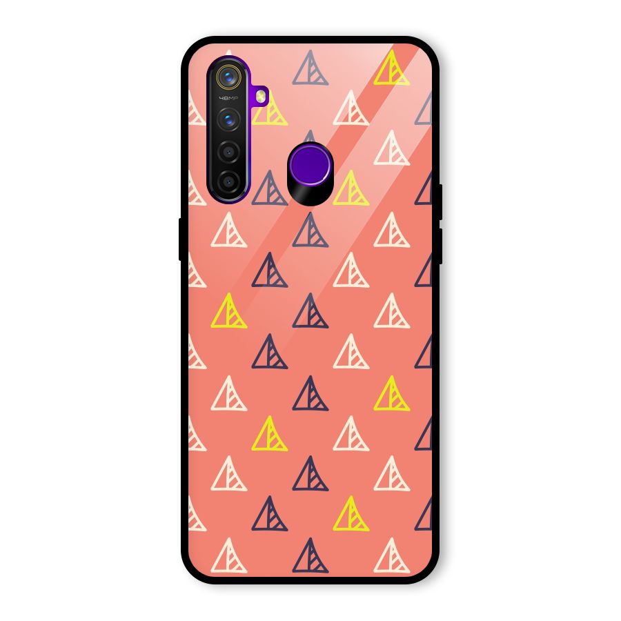 Triangular Boho Pattern Glass Back Case for Realme 5 Pro