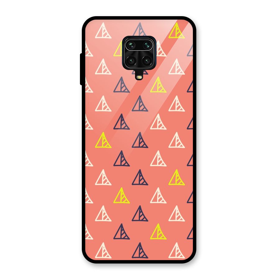 Triangular Boho Pattern Glass Back Case for Redmi Note 9 Pro