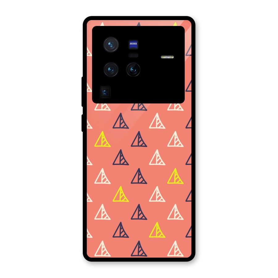 Triangular Boho Pattern Glass Back Case for Vivo X80 Pro