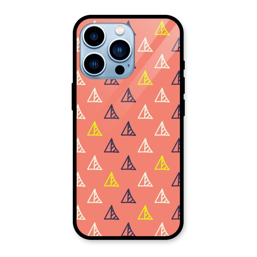 Triangular Boho Pattern Glass Back Case for iPhone 13 Pro