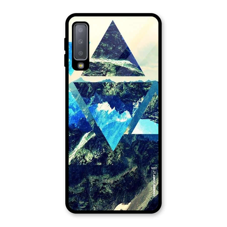 Triangular View Glass Back Case for Galaxy A7 (2018)