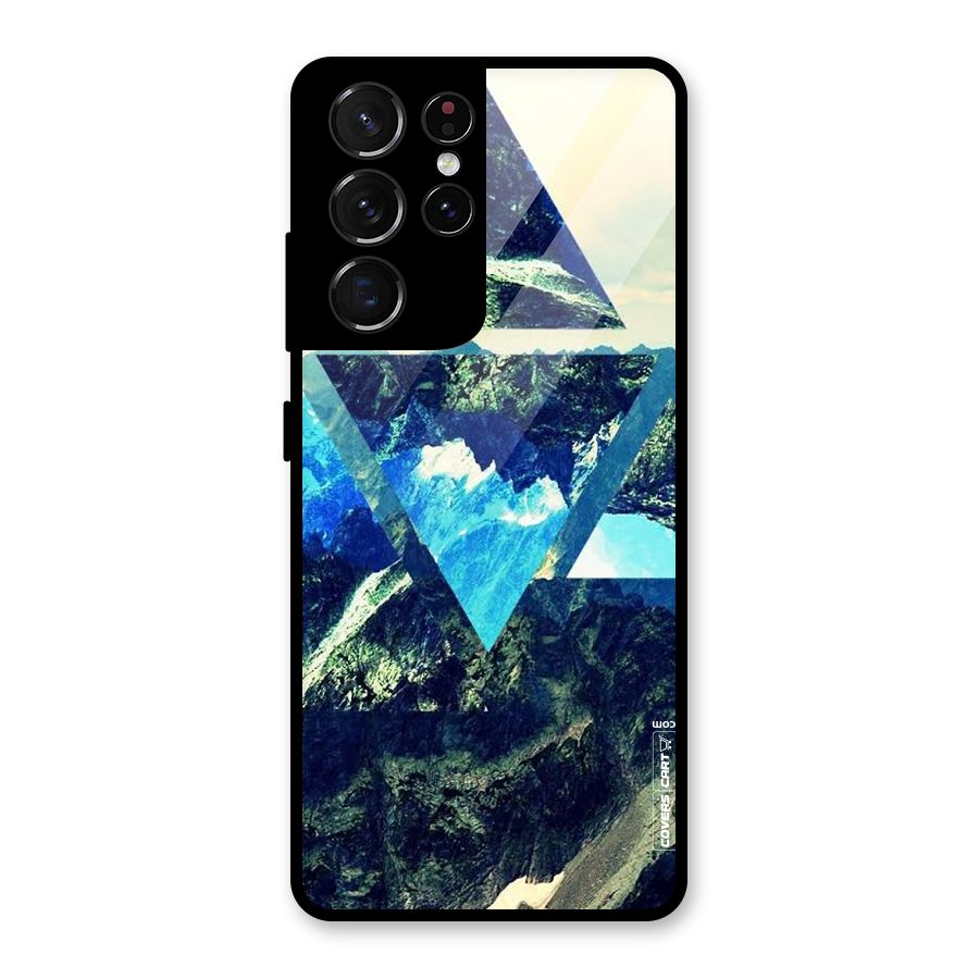 Triangular View Glass Back Case for Galaxy S21 Ultra 5G