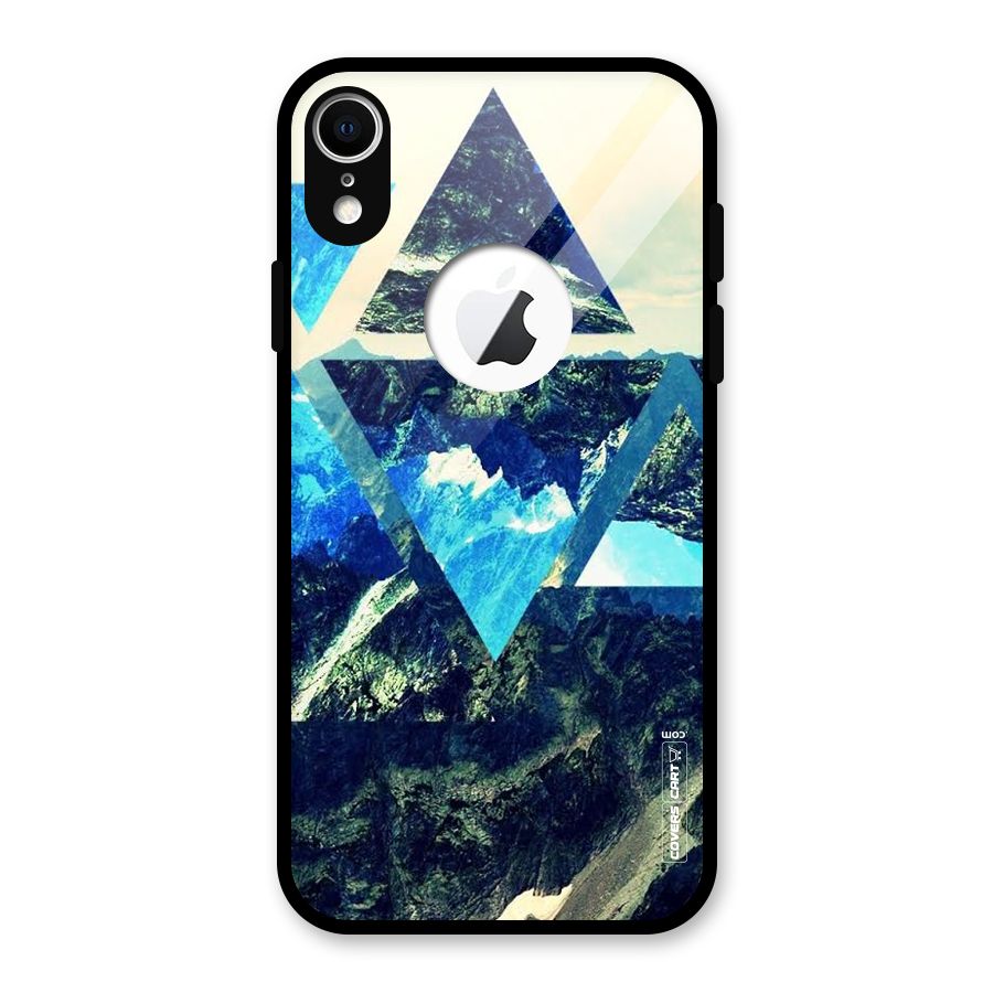 Triangular View Glass Back Case for iPhone XR Logo Cut