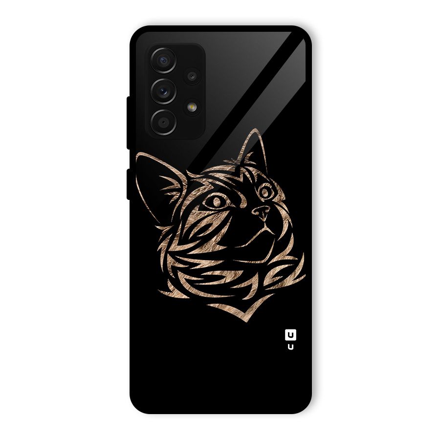 Tribal Cat Glass Back Case for Galaxy A53 5G