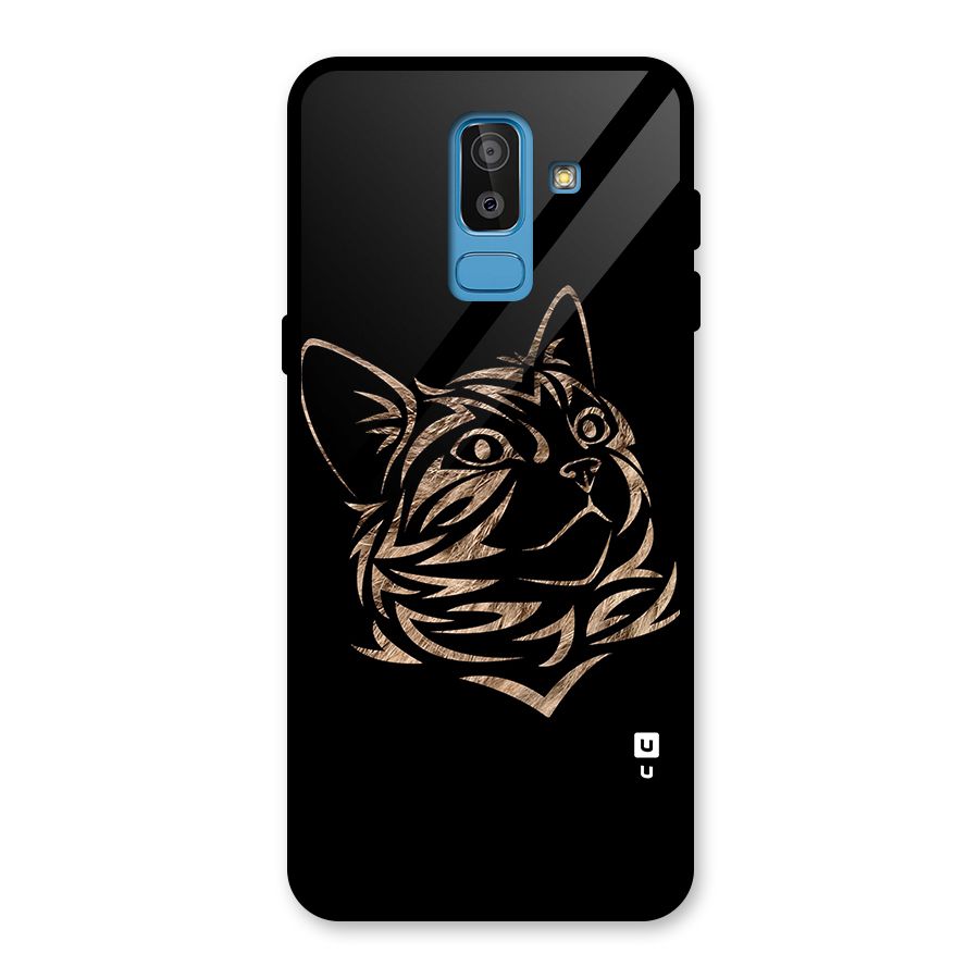 Tribal Cat Glass Back Case for Galaxy J8