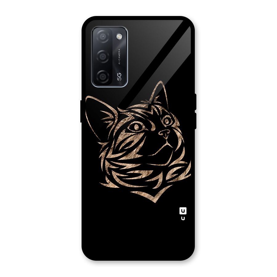 Tribal Cat Glass Back Case for Oppo A53s 5G