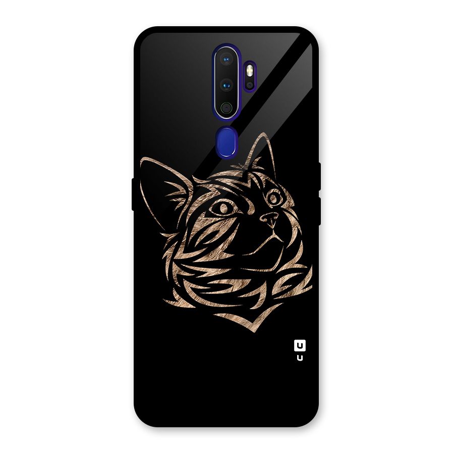 Tribal Cat Glass Back Case for Oppo A9 (2020)