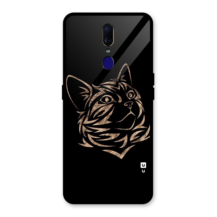 Tribal Cat Glass Back Case for Oppo F11