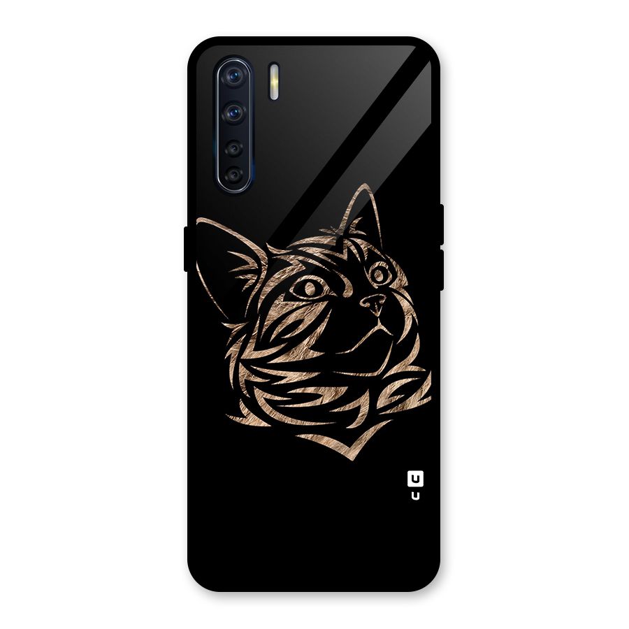 Tribal Cat Glass Back Case for Oppo F15