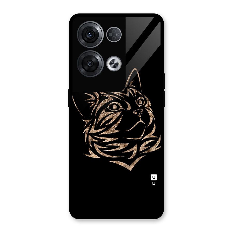 Tribal Cat Glass Back Case for Oppo Reno8 Pro 5G
