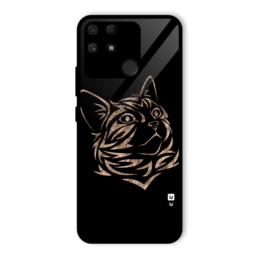 Tribal Cat Glass Back Case for Realme Narzo 50A