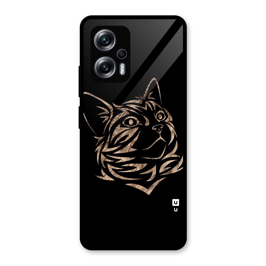 Tribal Cat Glass Back Case for Redmi K50i