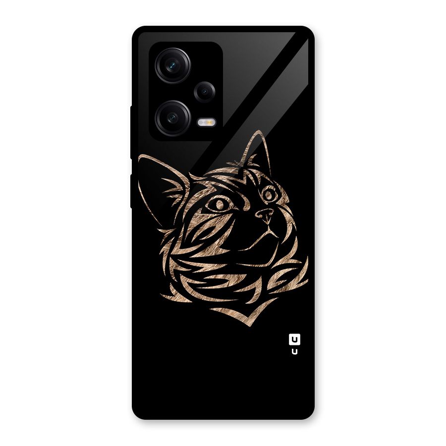 Tribal Cat Glass Back Case for Redmi Note 12 Pro