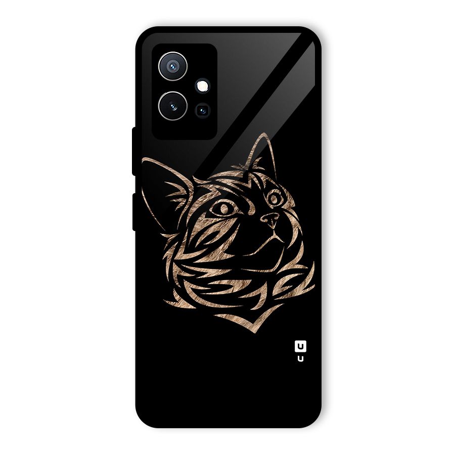 Tribal Cat Glass Back Case for Vivo T1 5G