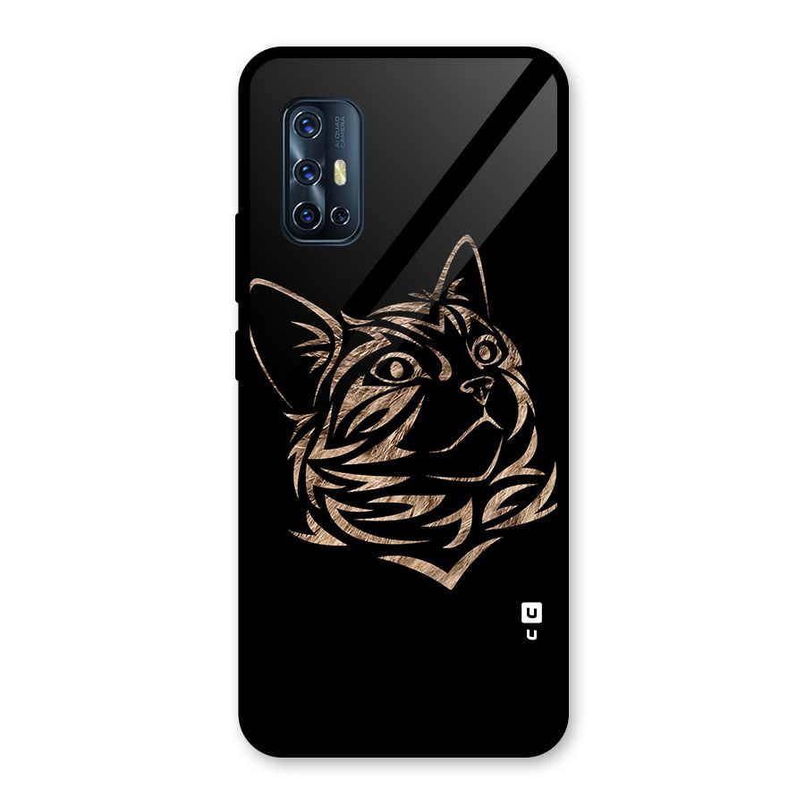 Tribal Cat Glass Back Case for Vivo V17