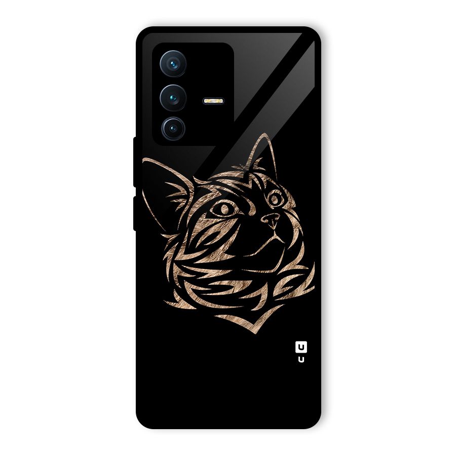 Tribal Cat Glass Back Case for Vivo V23 Pro
