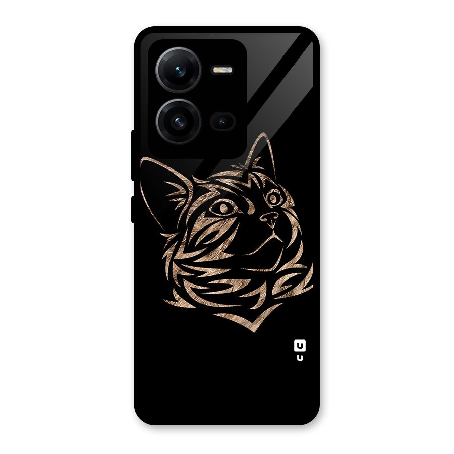 Tribal Cat Glass Back Case for Vivo V25