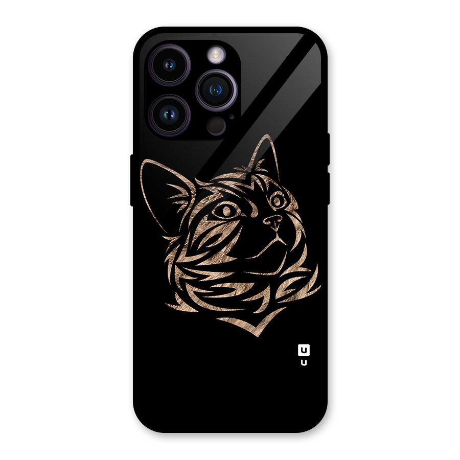 Tribal Cat Glass Back Case for iPhone 14 Pro Max