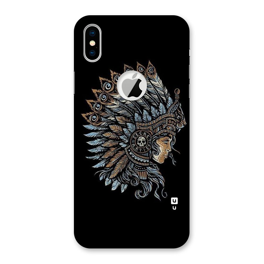 Tribal Design Back Case for iPhone XS Logo Cut