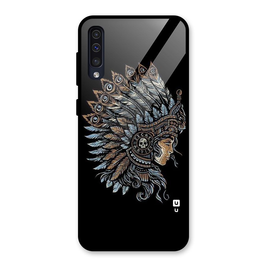 Tribal Design Glass Back Case for Galaxy A30s