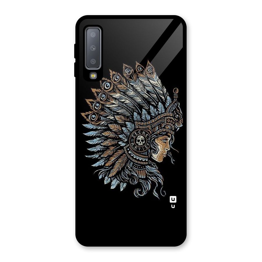 Tribal Design Glass Back Case for Galaxy A7 (2018)