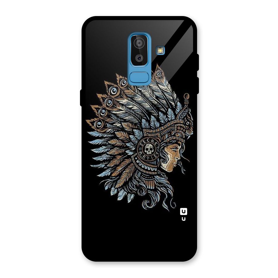 Tribal Design Glass Back Case for Galaxy J8