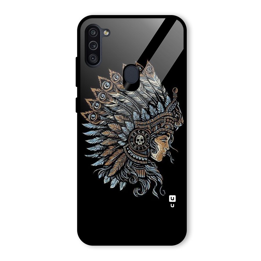 Tribal Design Glass Back Case for Galaxy M11