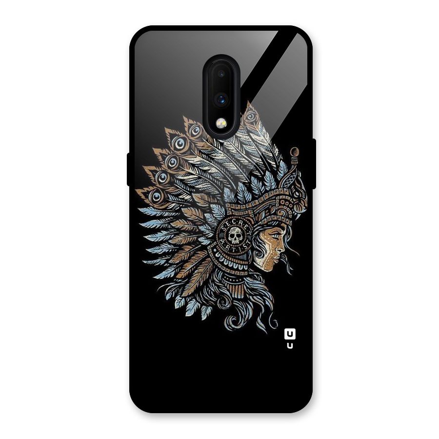 Tribal Design Glass Back Case for OnePlus 7