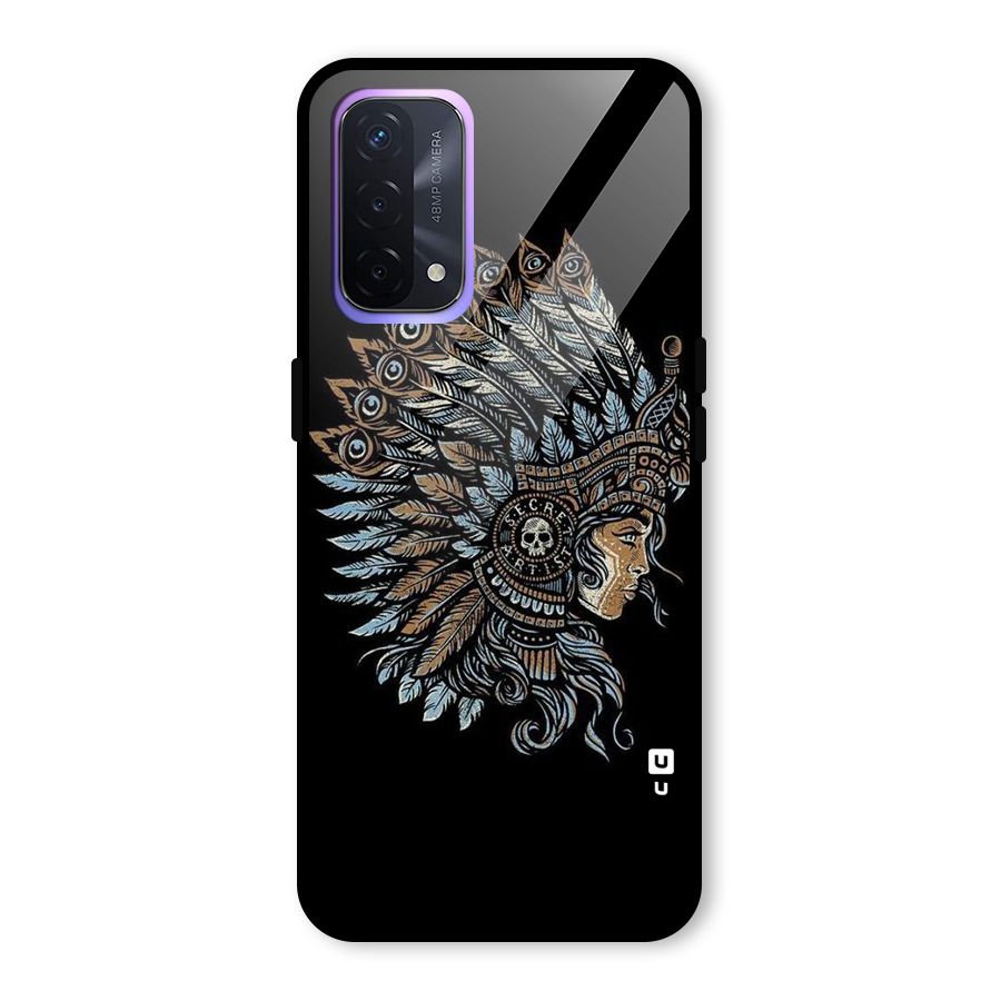 Tribal Design Glass Back Case for Oppo A74 5G