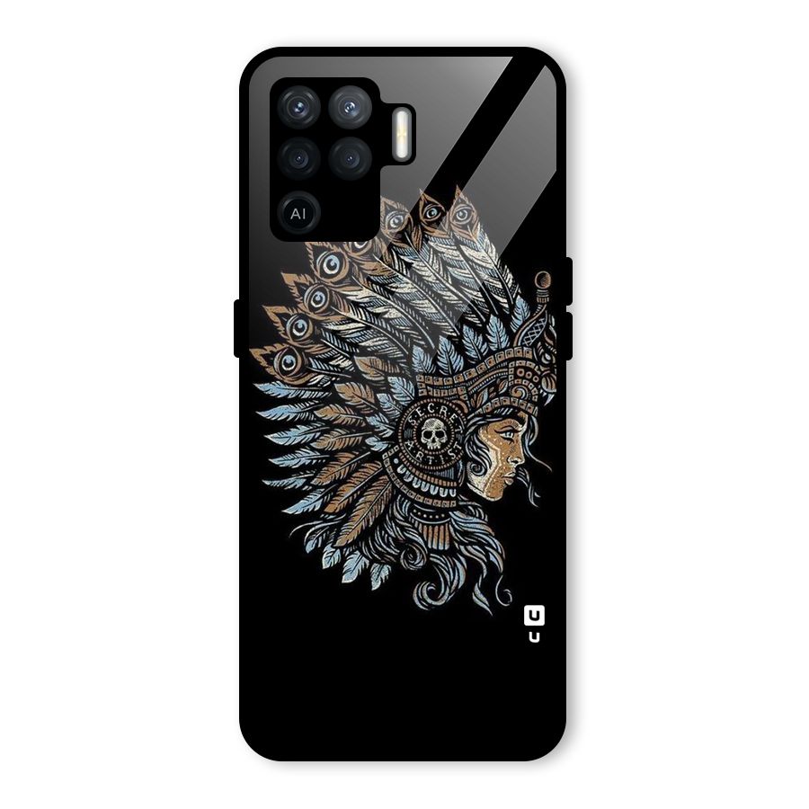 Tribal Design Glass Back Case for Oppo F19 Pro