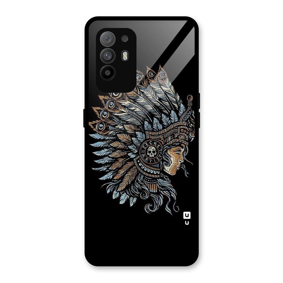 Tribal Design Glass Back Case for Oppo F19 Pro Plus 5G