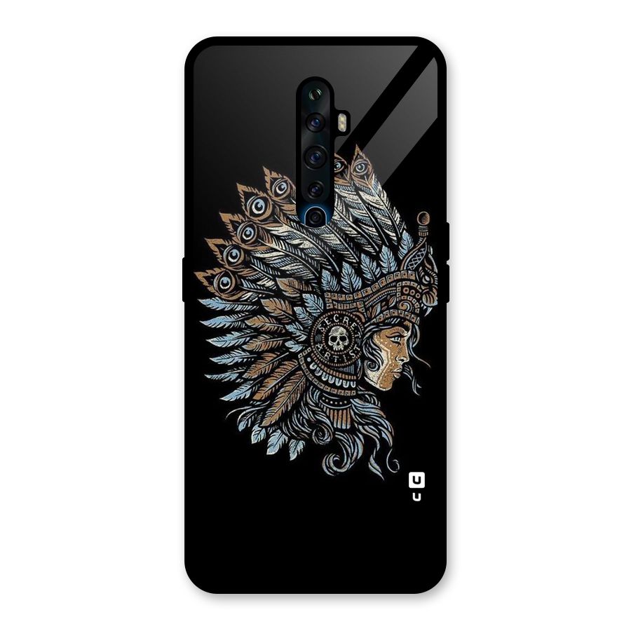 Tribal Design Glass Back Case for Oppo Reno2 F