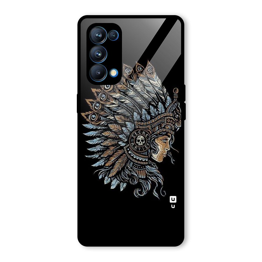 Tribal Design Glass Back Case for Oppo Reno5 Pro 5G