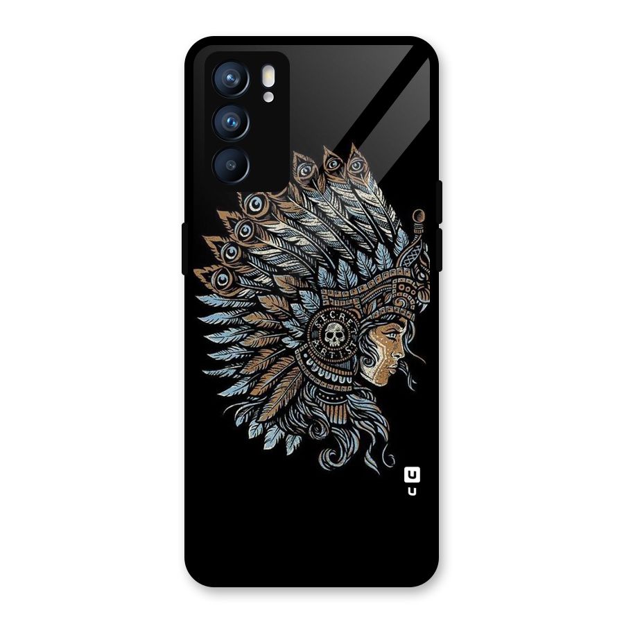 Tribal Design Glass Back Case for Oppo Reno6 5G