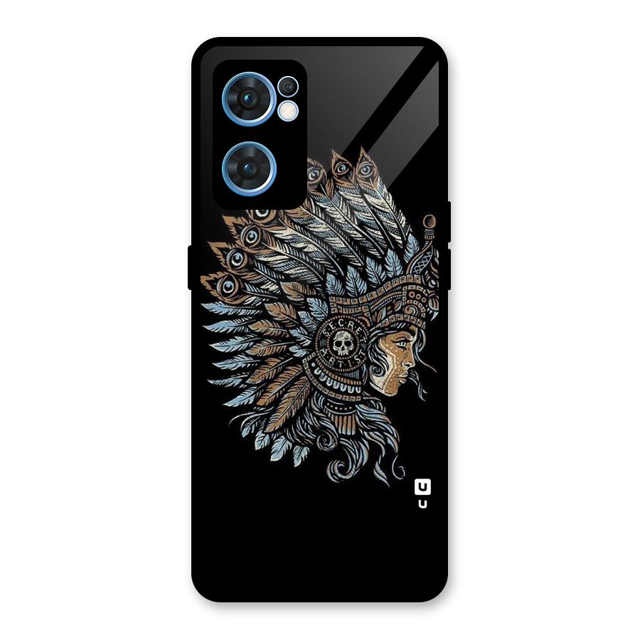 Tribal Design Glass Back Case for Oppo Reno7 5G