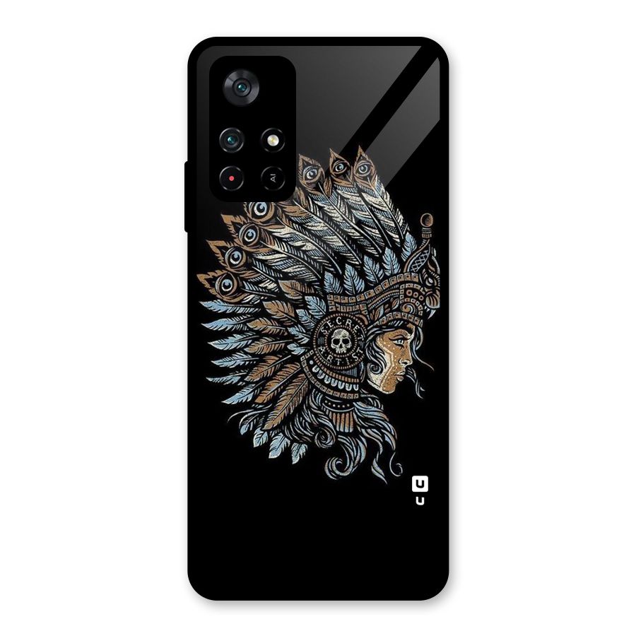Tribal Design Glass Back Case for Poco M4 Pro 5G
