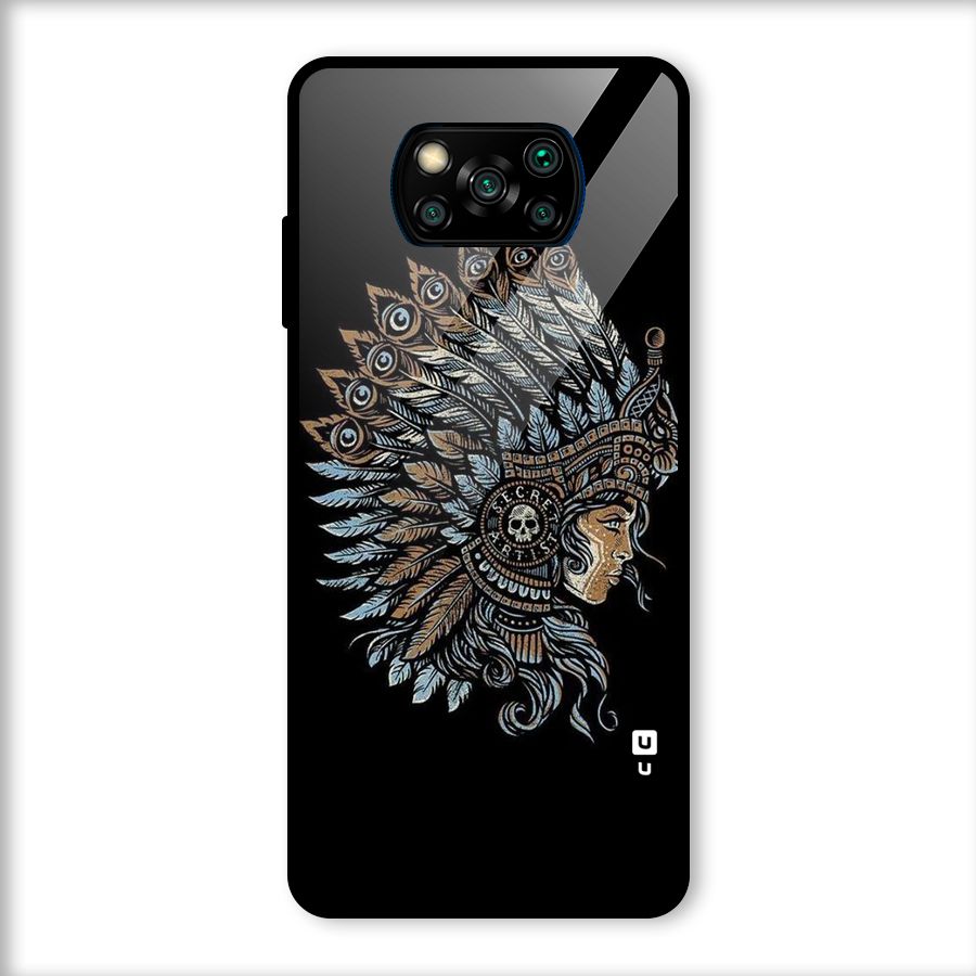 Tribal Design Glass Back Case for Poco X3
