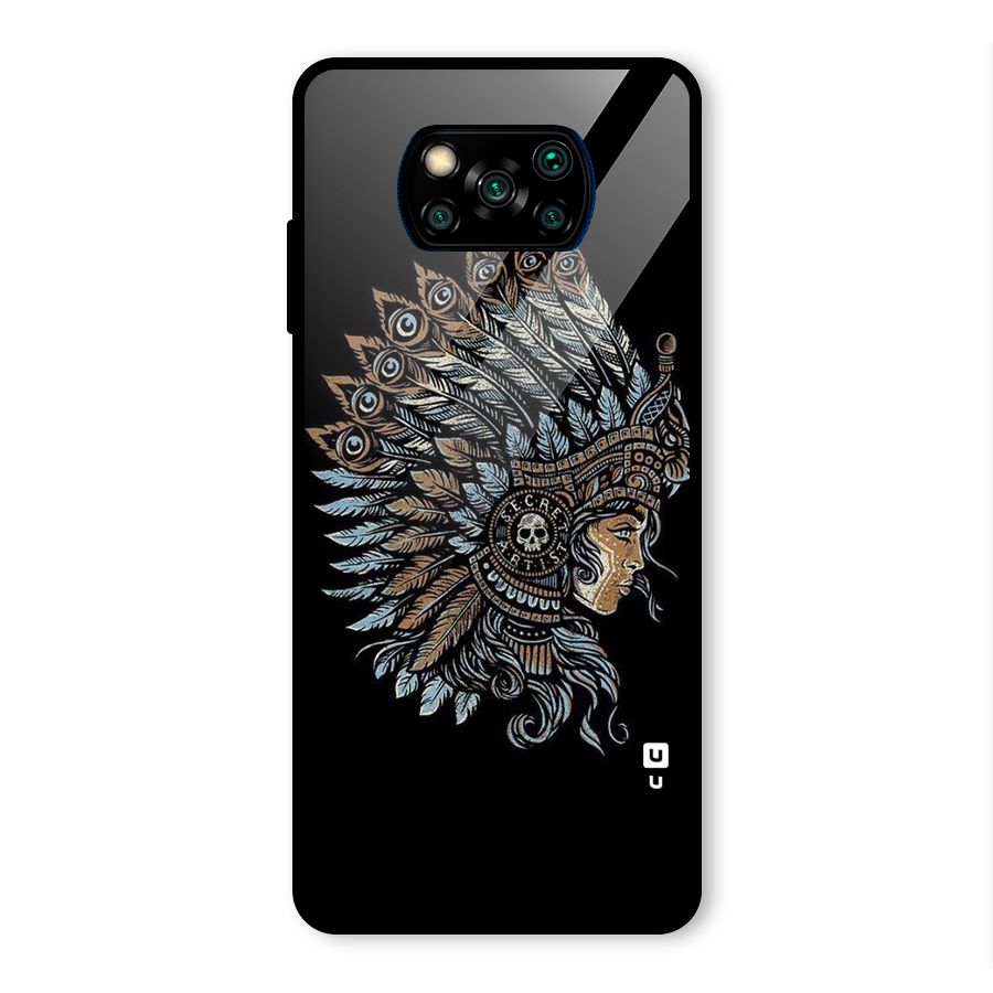 Tribal Design Glass Back Case for Poco X3 Pro