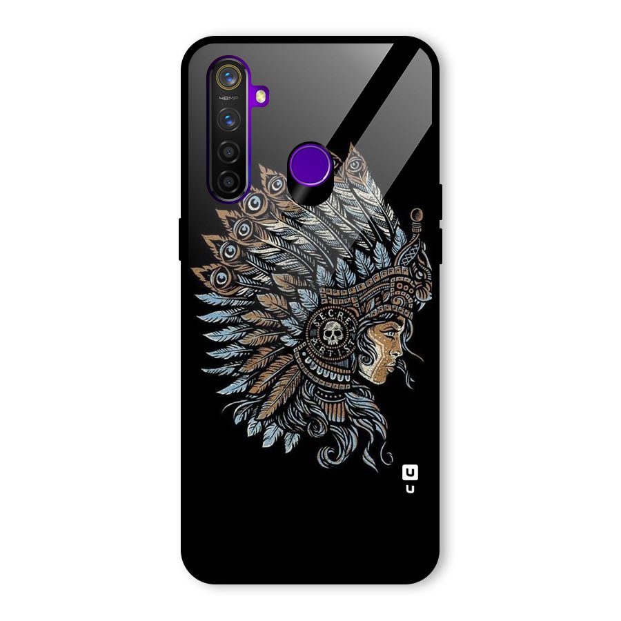 Tribal Design Glass Back Case for Realme 5 Pro
