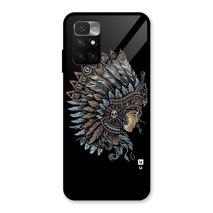 Tribal Design Glass Back Case for Redmi 10 Prime