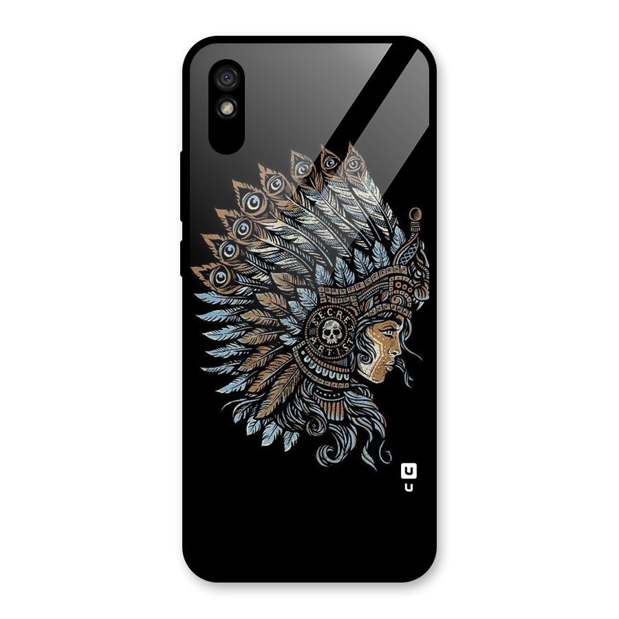 Tribal Design Glass Back Case for Redmi 9i