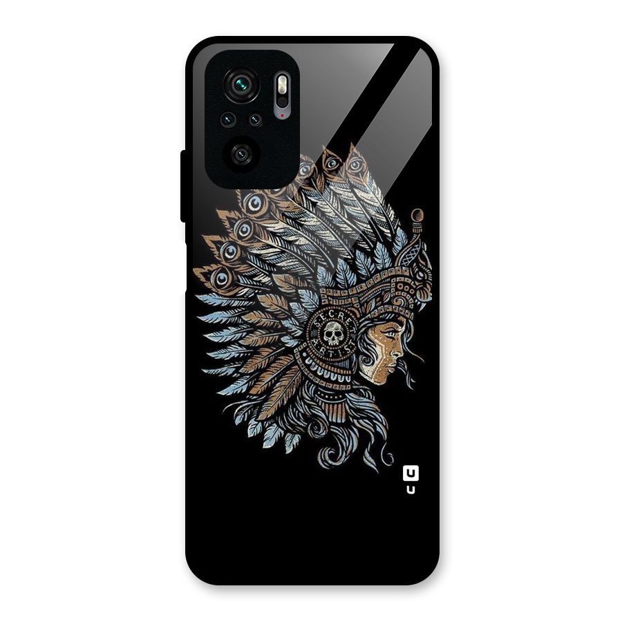 Tribal Design Glass Back Case for Redmi Note 10S