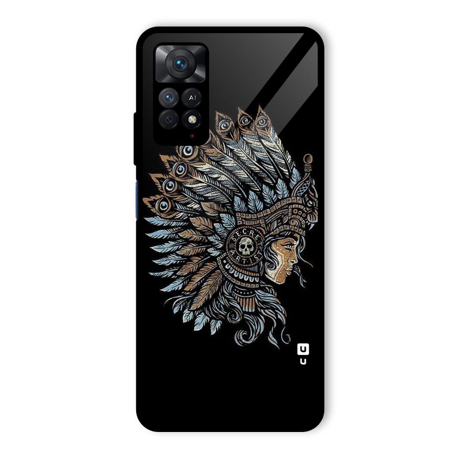 Tribal Design Glass Back Case for Redmi Note 11 Pro