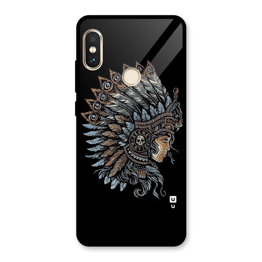 Tribal Design Glass Back Case for Redmi Note 5 Pro