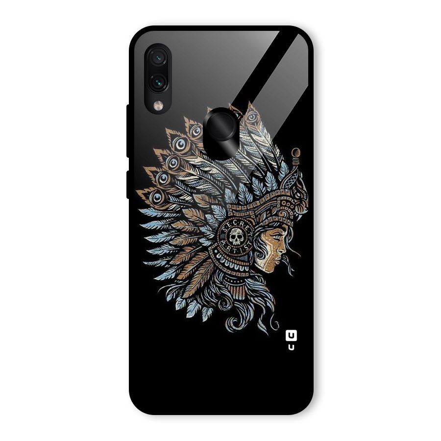 Tribal Design Glass Back Case for Redmi Note 7 Pro