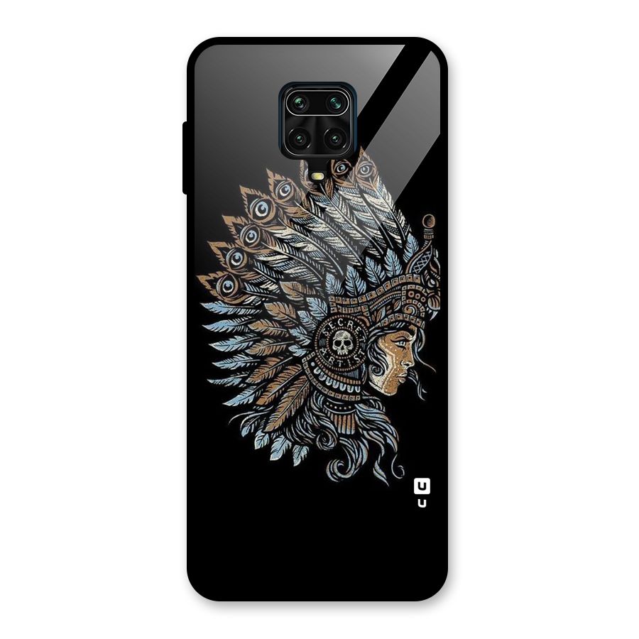 Tribal Design Glass Back Case for Redmi Note 9 Pro