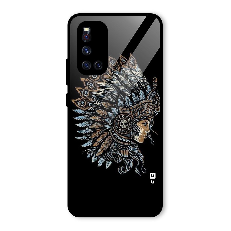 Tribal Design Glass Back Case for Vivo V19